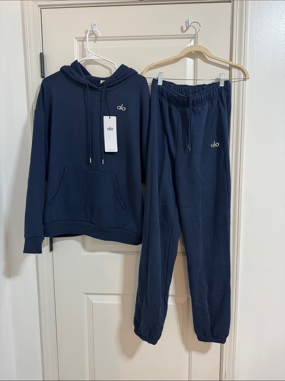 ALO Yoga Navy Blue Hoodie & Jogger Set